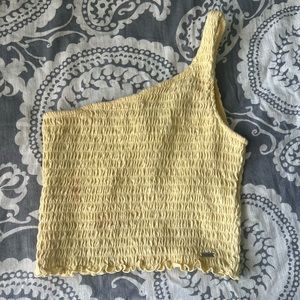 Hollister ruffled one shouldered crop top